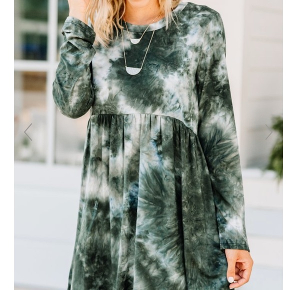 SALE! Long Sleeve Tie Dye Midi Dress Sz M - Picture 2 of 7